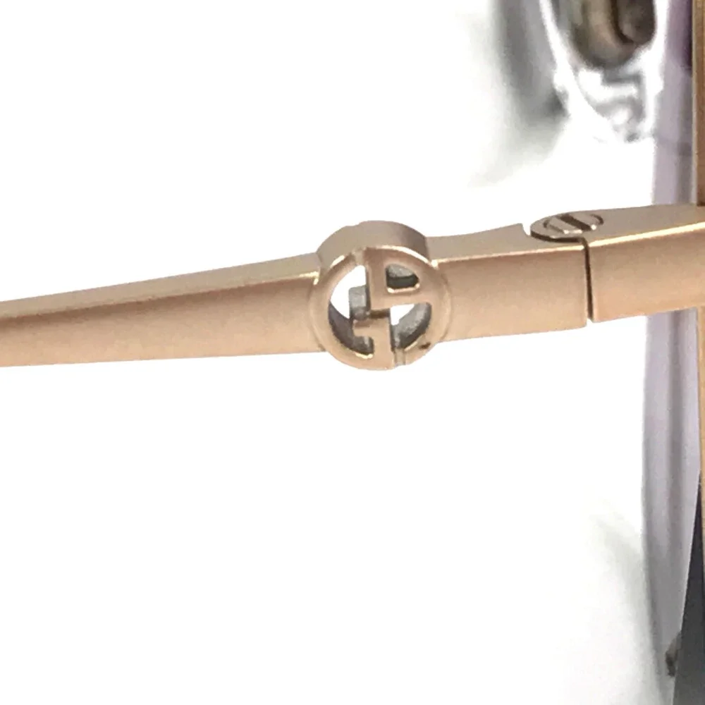 Giorgio Armani Sunglasses AR6043 3006/8H Gold Rimless Frames with Purple Lenses